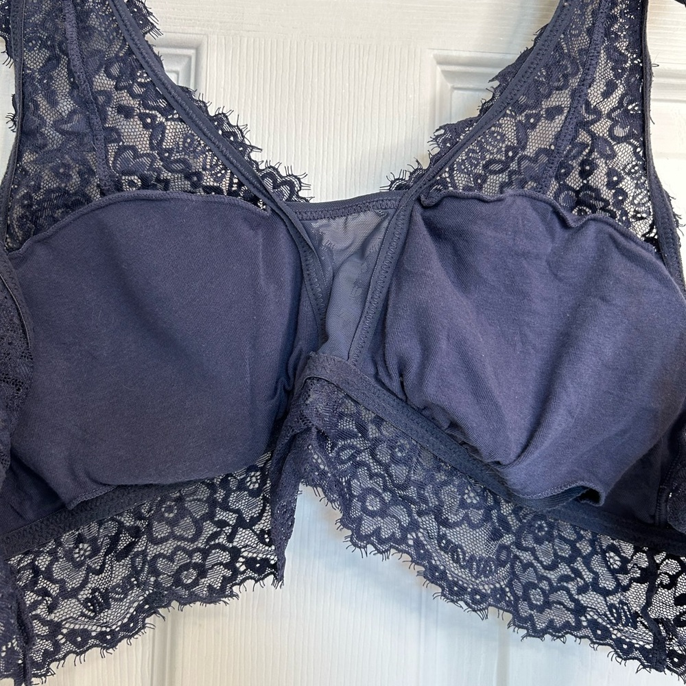 Wireless Lace Bra - Navy - Picture 12 of 12